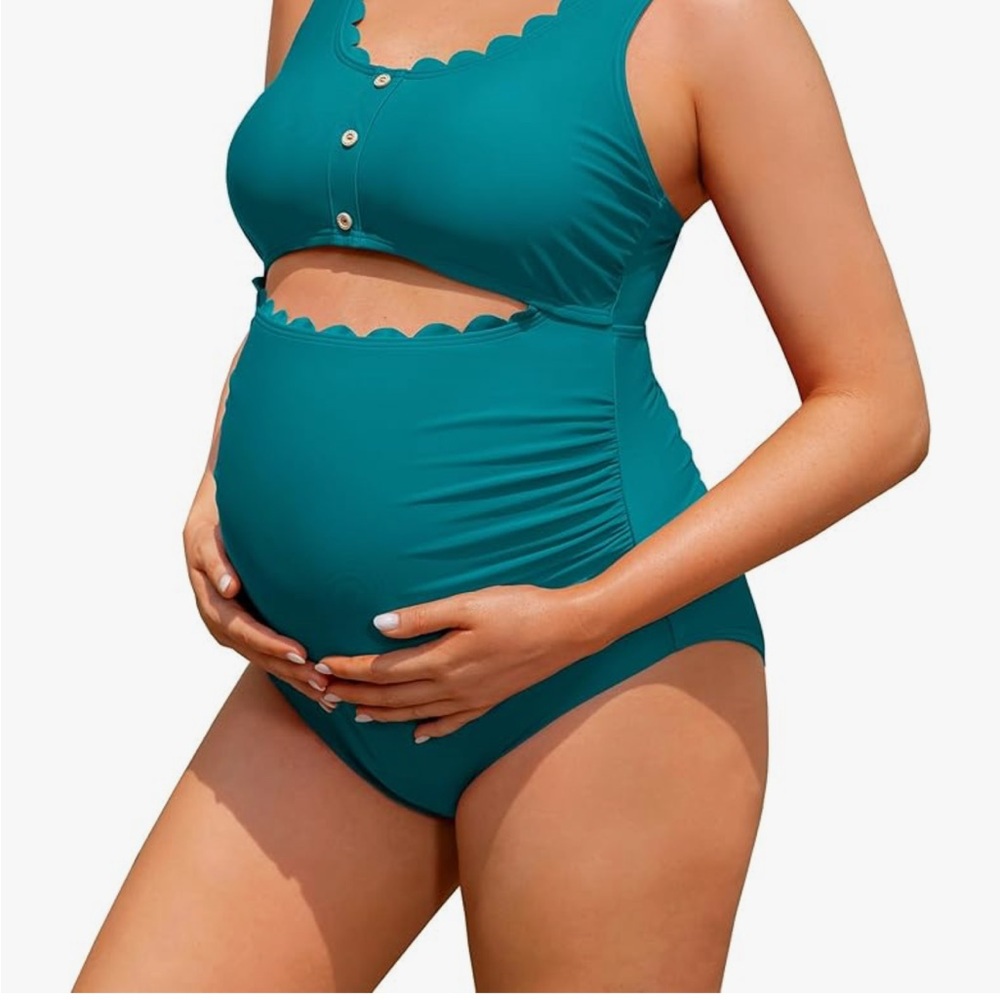 Teal Maternity Swimsuit